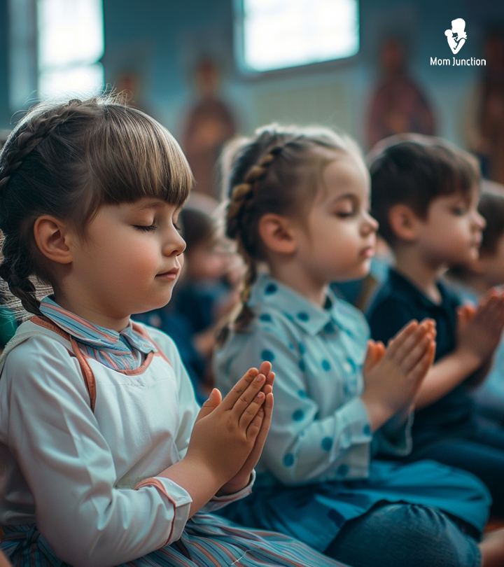 A Girl Praying At School