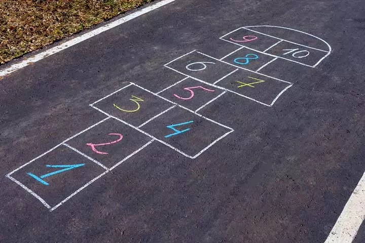 Sidewalk obstacle course for kids