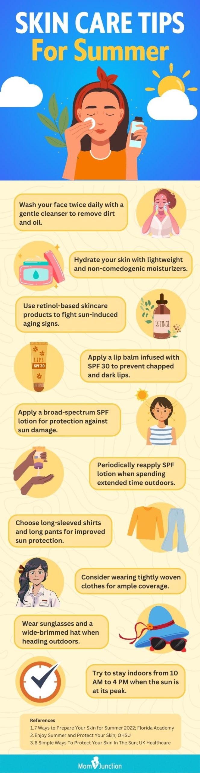  Skin Care Tips For Summer Row (infographic)