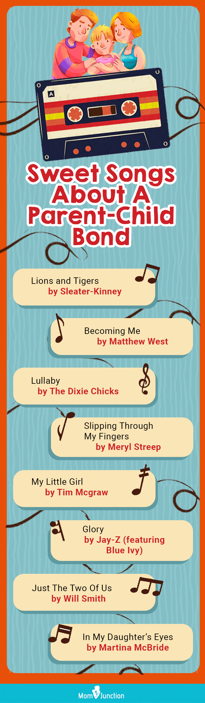 sweet songs about a parent child bond (infographic)