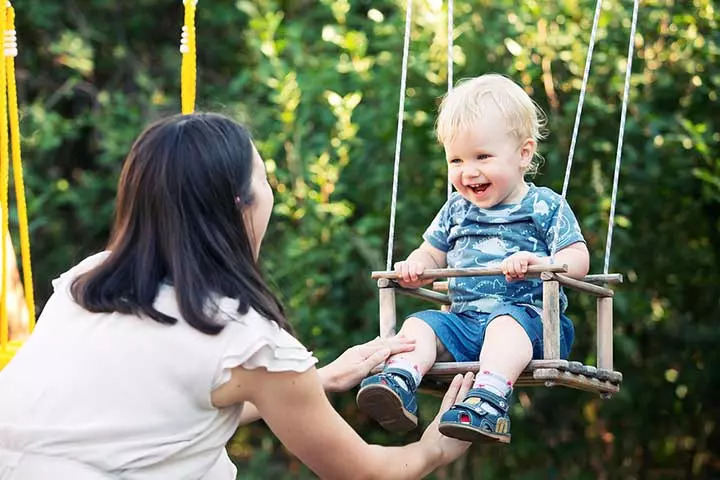 Swinging and outdoor activities for babies