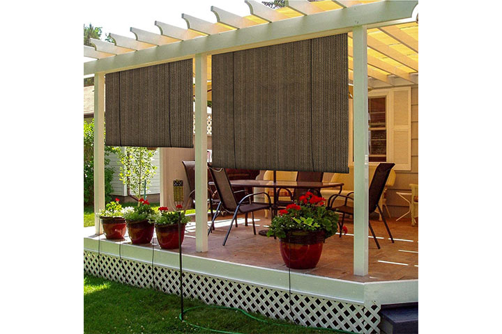 Patio UV Protection Roll Up Shade Blind Cloth VICLLAX Outdoor Patio Sun Roller Shade 