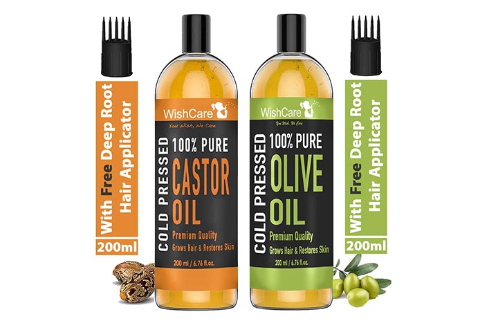 WishCare Cold Pressed 100 Pure Castor And Olive Oil