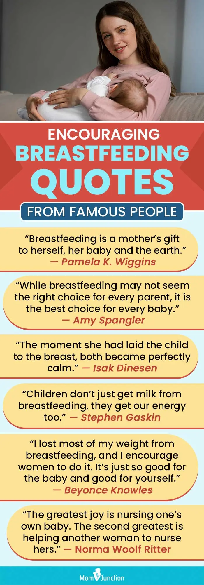 encouraging breastfeeding quotes from famous people (infographic)