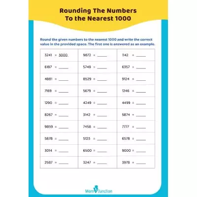 Rounding Numbers Worksheets: Round To The Nearest 1000
