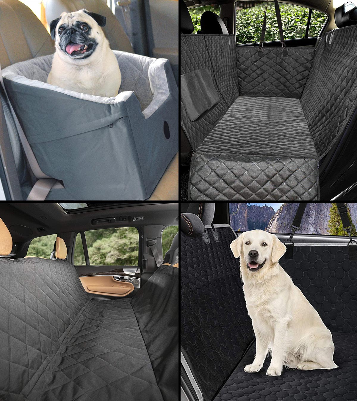 Pets Finest Deluxe Quality Luxury Dog Pet Kids Car Seat Cover Back Rear Seat Protector & Hammock Made Of Soft & Durable Suede Anti-Slip & Scratch Resistant Proof