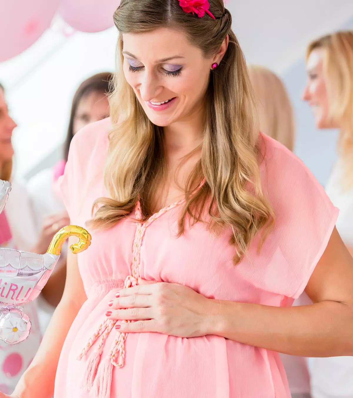 thumbnail image 2 of Pink Bow Baby Shower Games Kit - 4 Games For 25 Guests With Guess Who Cards 2 of 9