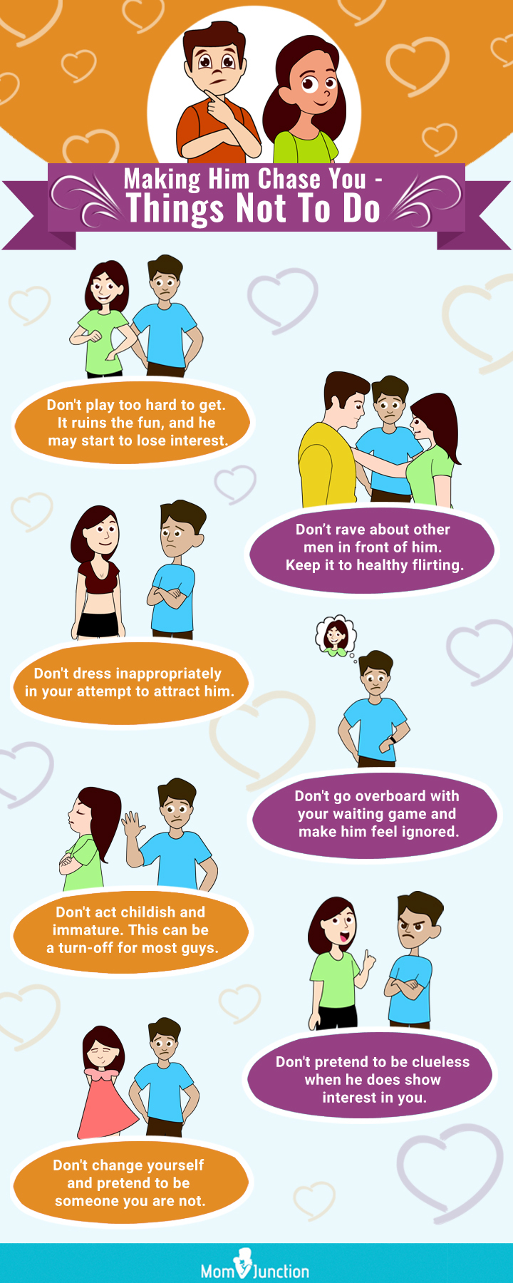 21 clever ways to make him chase you (infographic)