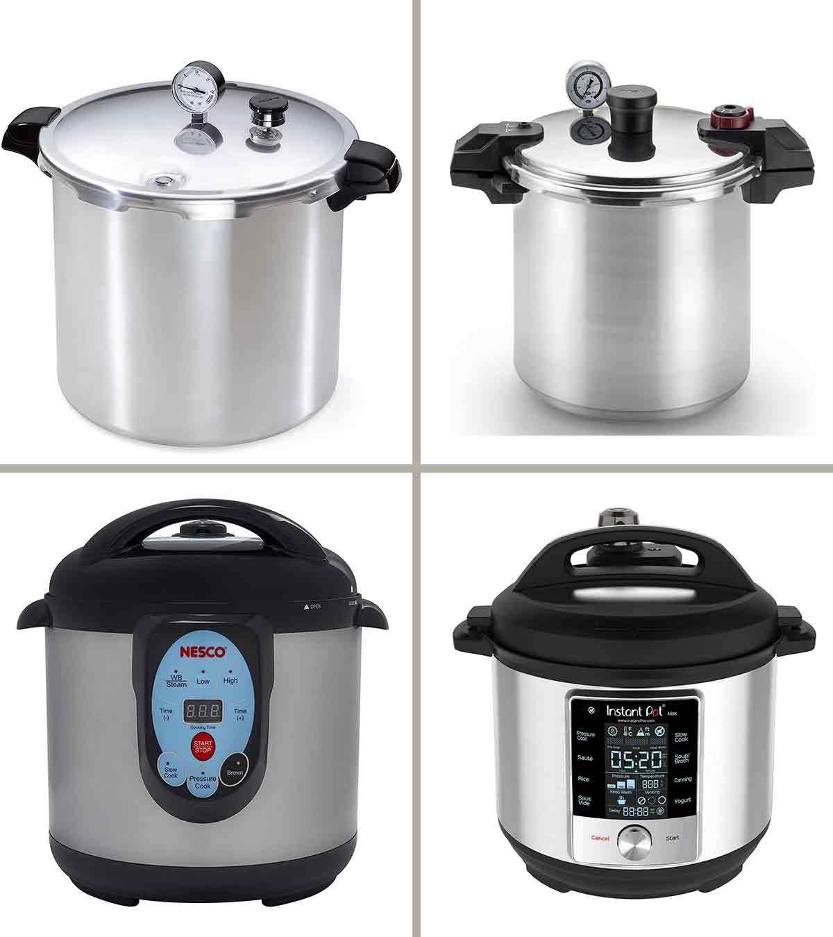 YWSJGH Pressure cooker 15L,22L pressure tank with pressure gauge high-capacity aluminum fast cooking stove presto pressure canner slow cooker rice cooker Color : Silver, Size : 15L 