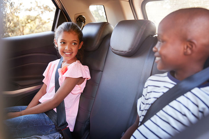 A child can stop using a booster seat when the car’s seat belt fits properly