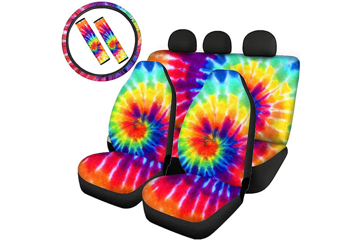 Belidome Rainbow Tie Dye Seat Covers