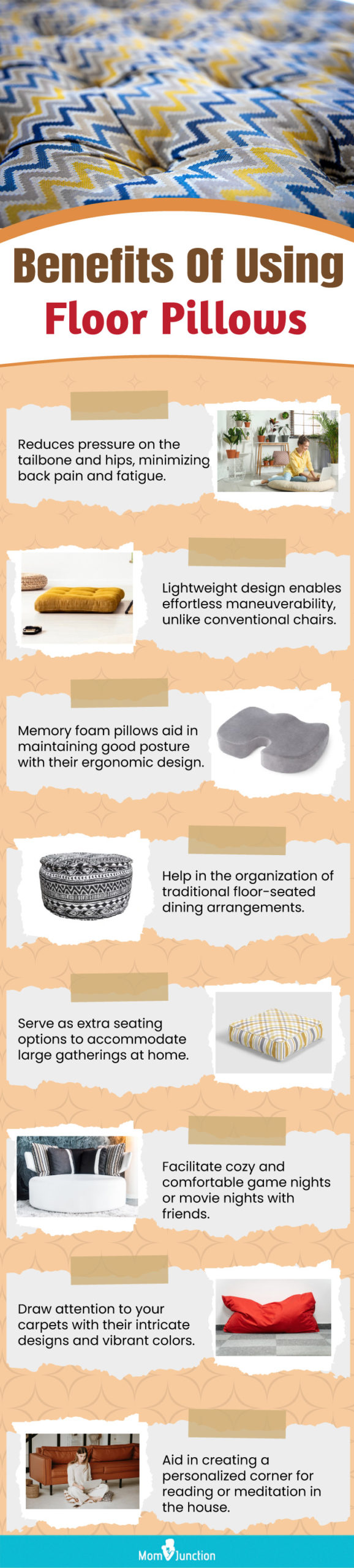 Benefits Of Using Floor Pillows (infographic)