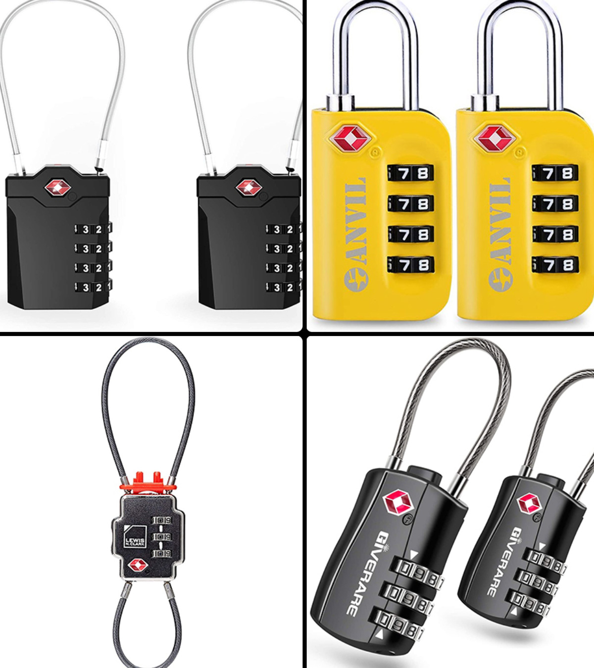 Travel Padlock 3-DIGIT COMBINATION Luggage/Suitcase/Holdall/Backpack Secure Lock 