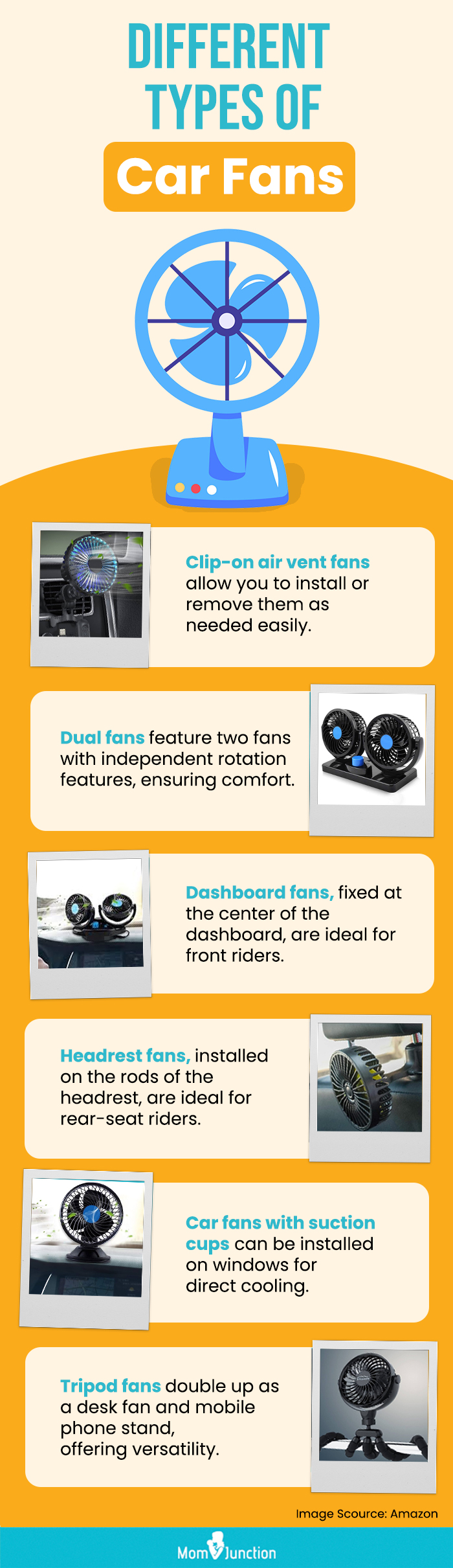 Different Types Of Car Fans(infographic)