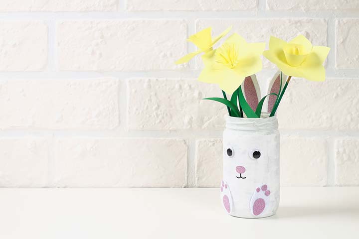 Easter Vase Bunny From Glass Jar