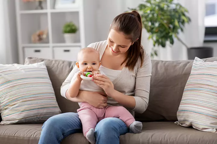 Give your baby a frozen teether to chew on