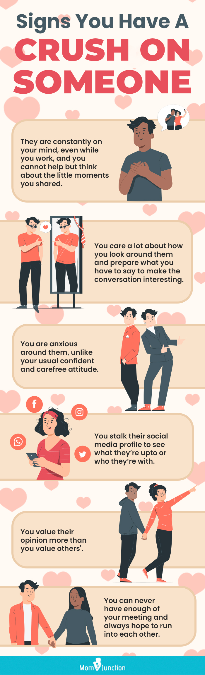 signs you have a crush on someone (infographic)