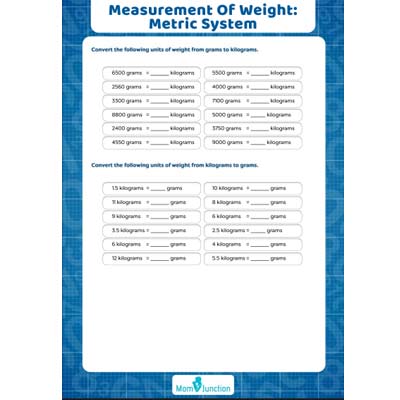 Metric Units Of Weight: Grams And Kilograms