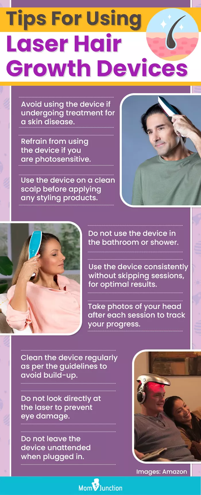 Tips For Using Laser Hair Growth Devices (infographic)