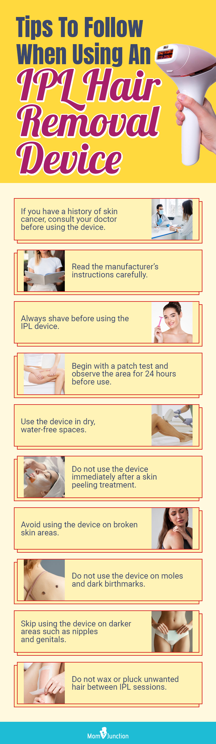 Tips To Follow When Using An IPL Hair Removal Device (infographic)