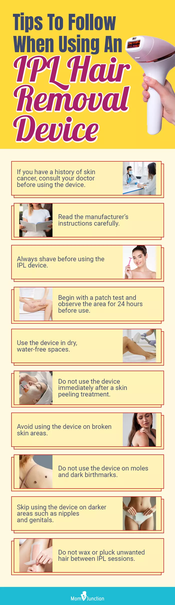 Tips To Follow When Using An IPL Hair Removal Device (infographic)