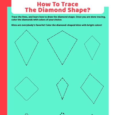 Tracing Worksheets: Trace The Diamond Shape