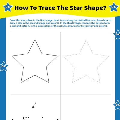 Tracing Worksheets: Trace The Star Shape