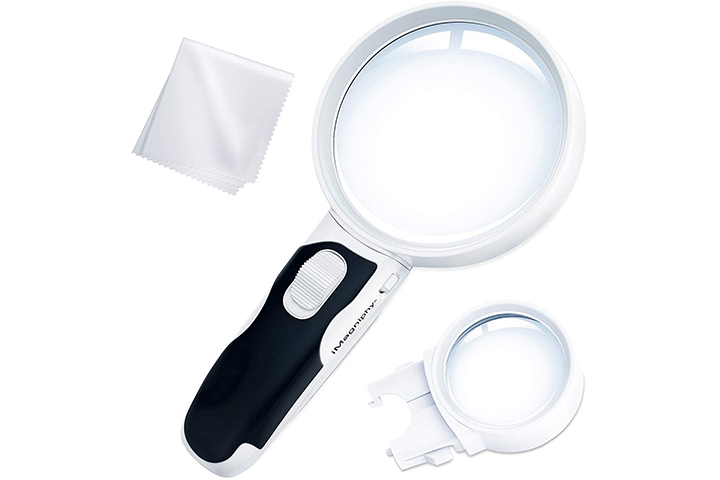 Folding Design With 6 Adjustable Led Lights Best Hands Free Magnifying Glass With Li Creative craft magnifying glass Multi-functional 2x 5x 16x Led Lighted Handheld Magnifier And Desktop Magnifier