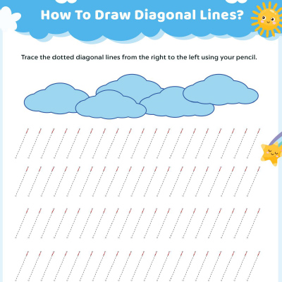 Tracing Worksheets: Trace The Left To Right Diagonal Lines