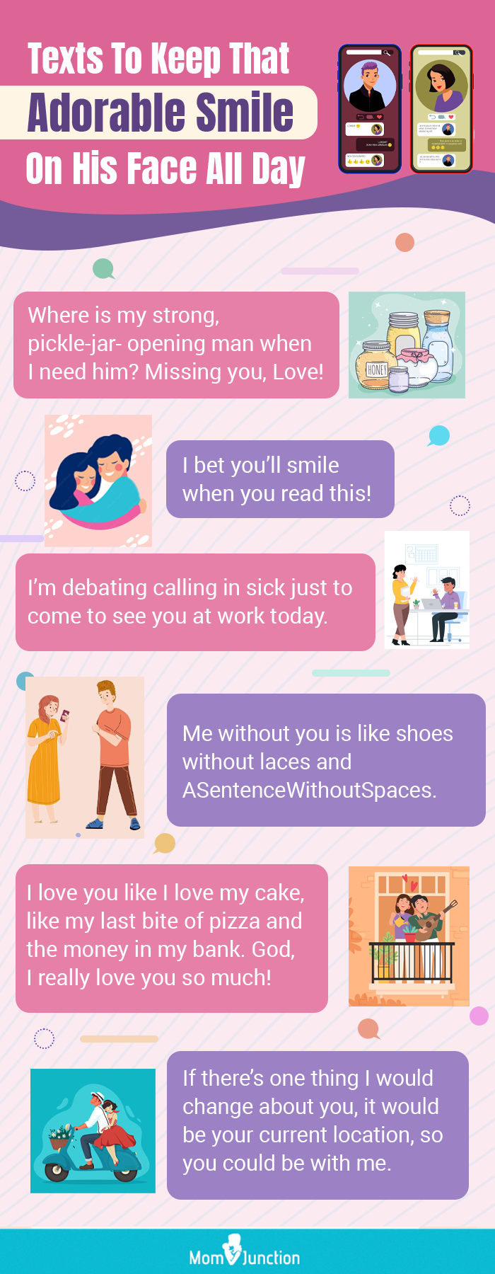 texts to keep that adorable smile on his face (infographic)