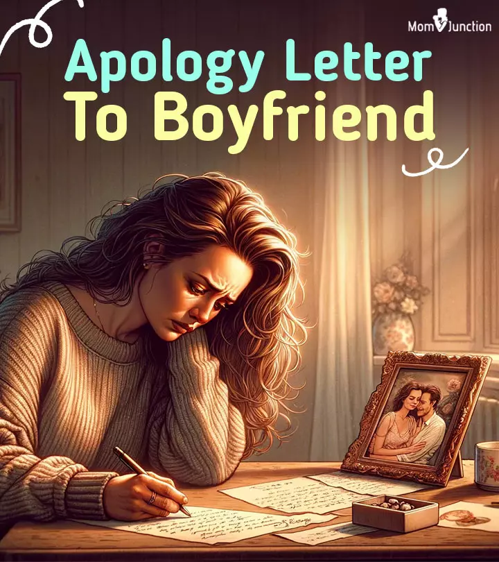 A girl writing an apology letter to her boyfriend