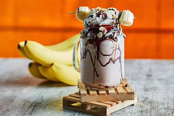 Banana choco smoothie for kids