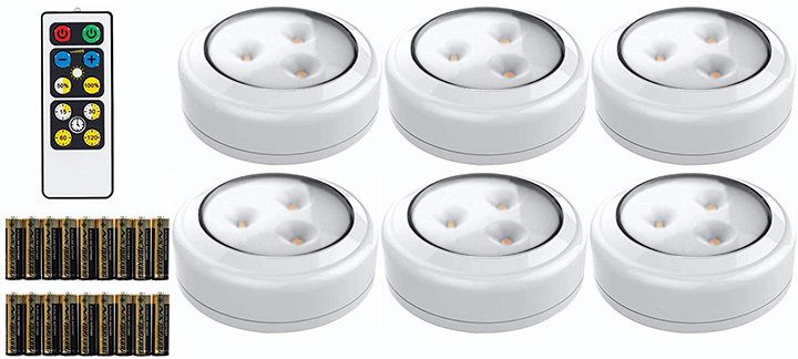 Brilliant Evolution LED Puck Light 6 Pack With Remote