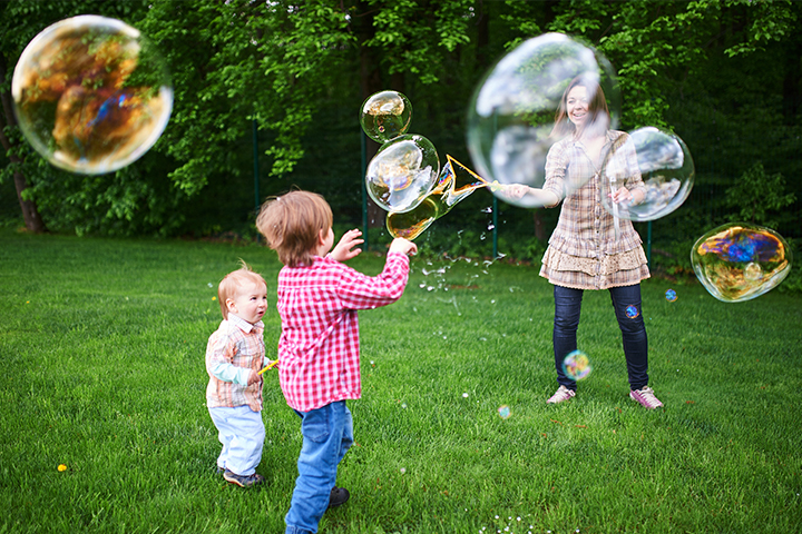 Bubble popping activity for 2 year old