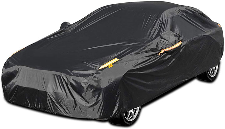 WarmCare Car Cover Waterproof Auto Snow Cover Full Size Windproof Dustproof Scratch Resistant Breathable Outdoor UV Protection All Weather Protection Vehicle Cover 