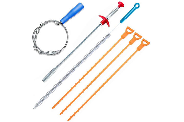 FOMMEN 6-Pack Drain Cleaning Tools Set