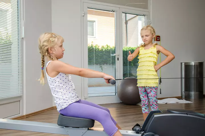 Girls working on their fitness