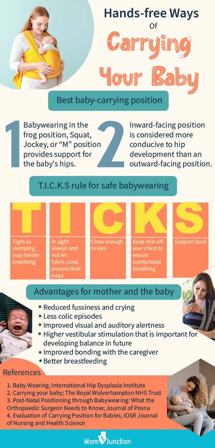 hands free ways of carrying your baby (infographic)