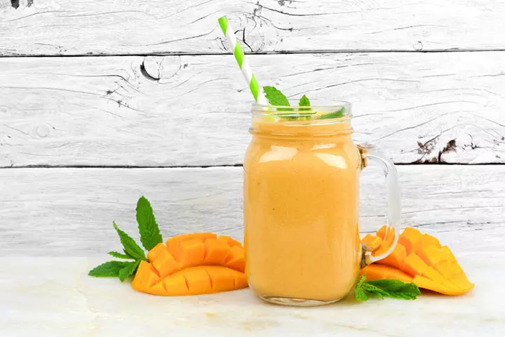 Tropical mango and coconut mix, a lactation smoothie recipe