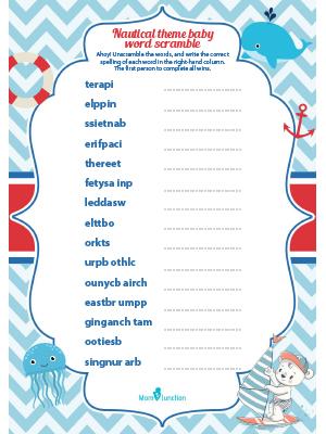 Instant Download Donut Baby Word Scramble Baby Shower Game-BS019