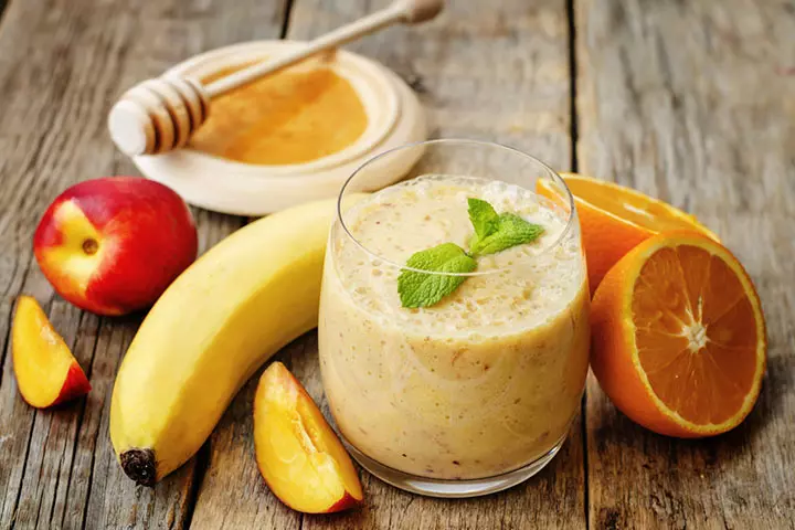 Peachy banana, lactation smoothie recipe