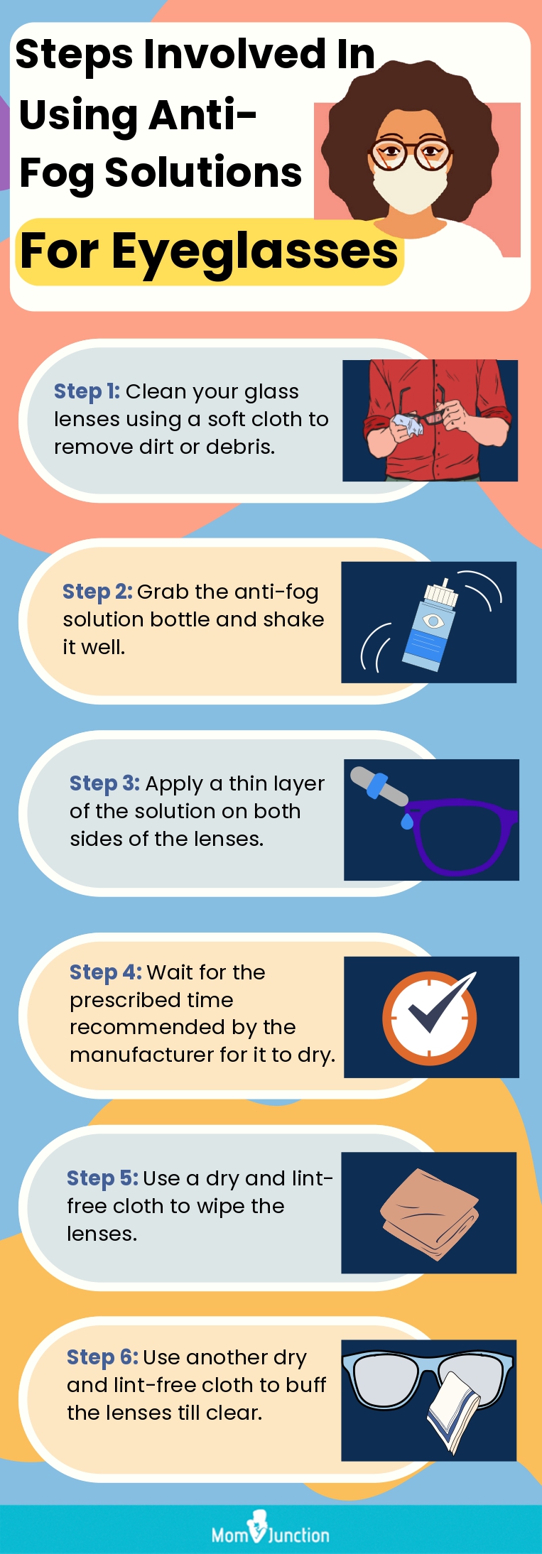 Steps Involved In Using Anti-Fog Solutions For Eyeglasses(infographic)