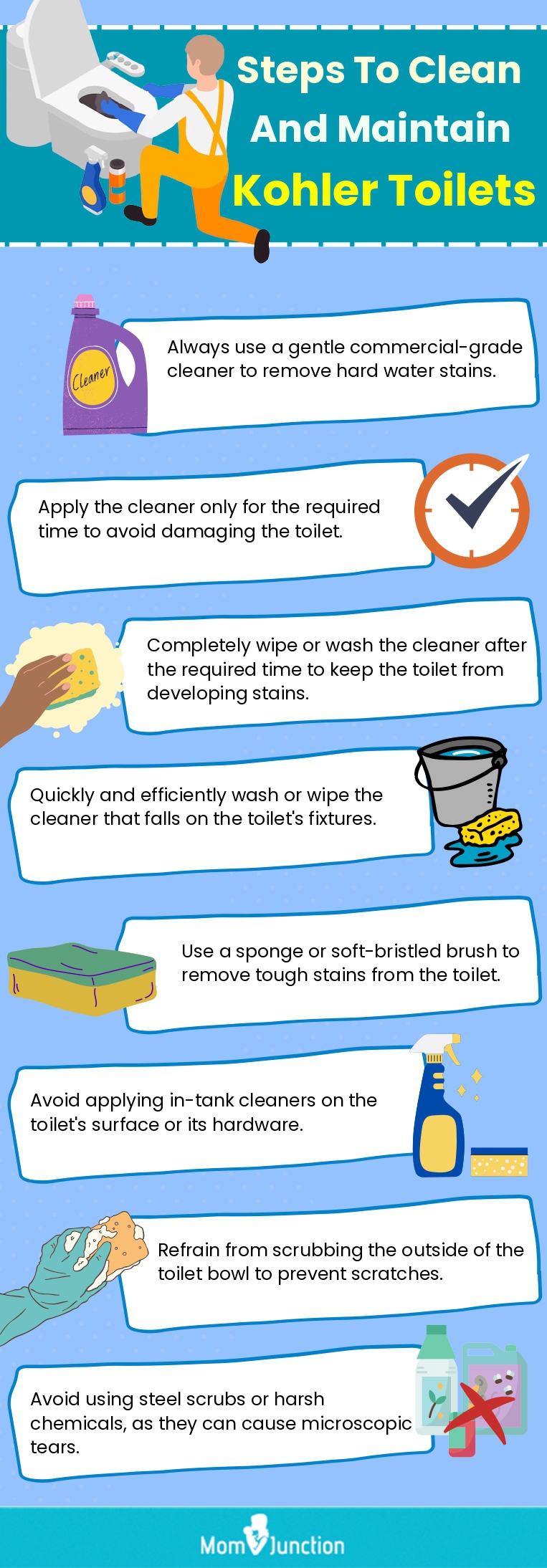 Steps To Clean And Maintain Kohler Toilets(infographic)