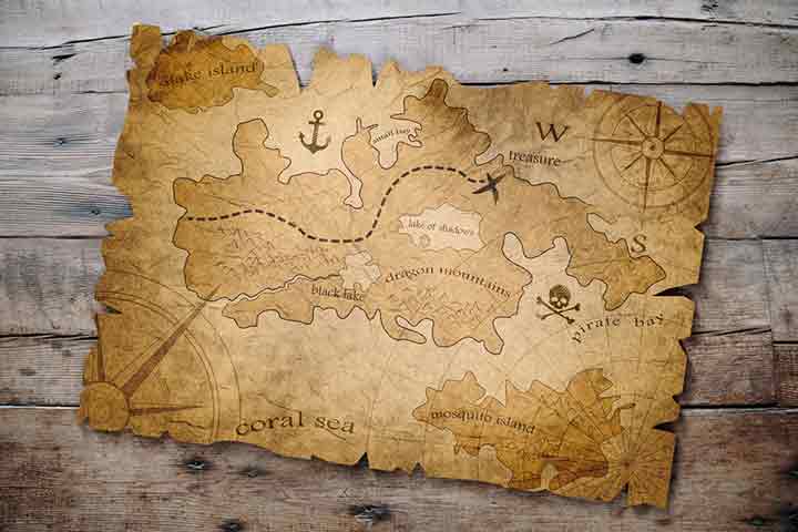 Treasure map escape room for kids
