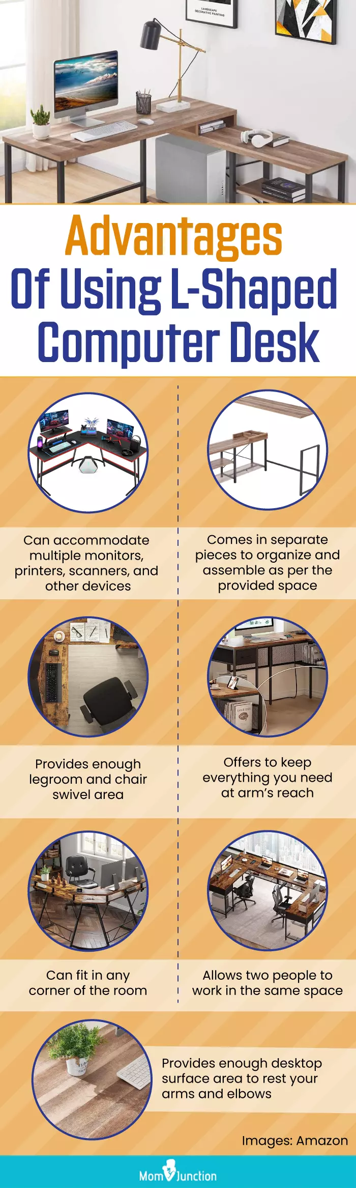 Advantages Of Using L Shaped Computer Desk (infographic)