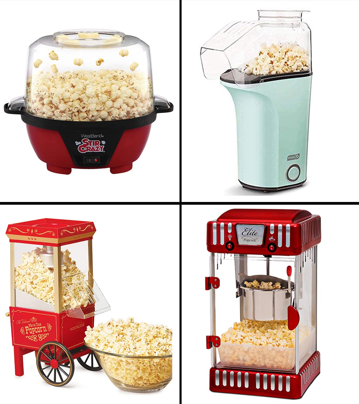 Excelvan Air Popcorn Maker for Healthy and Fat-Free Retro Hot Air Popcorn Red 