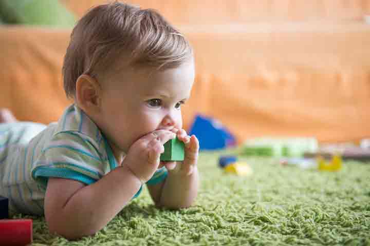 Baby putting objects in mouth may reflect hunger