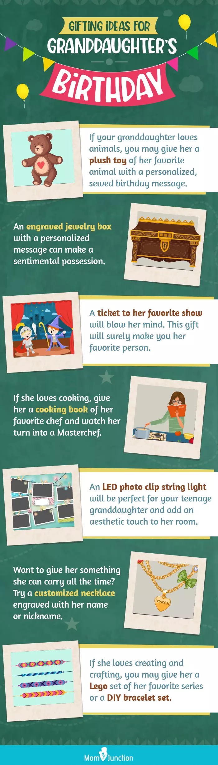 gifting ideas for granddaughter's birthday (infographic)