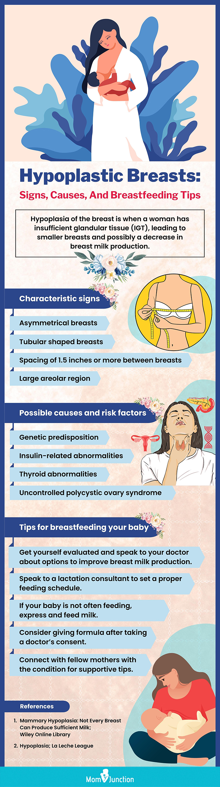 hypoplastic breasts signs causes and breastfeeding tips (infographic)