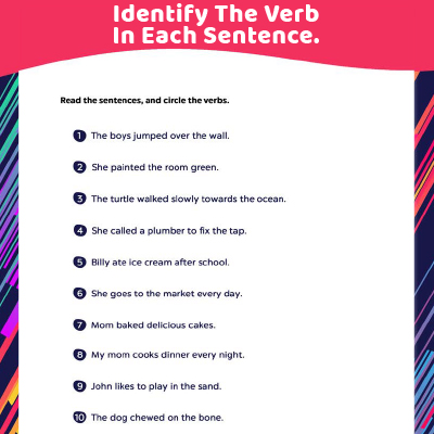 Identify & Circle The Verb In Each Sentence
